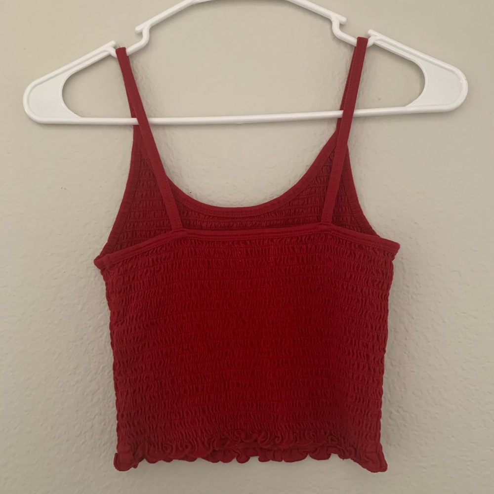 Red Ribbed Tank Top - Picture 2 of 2